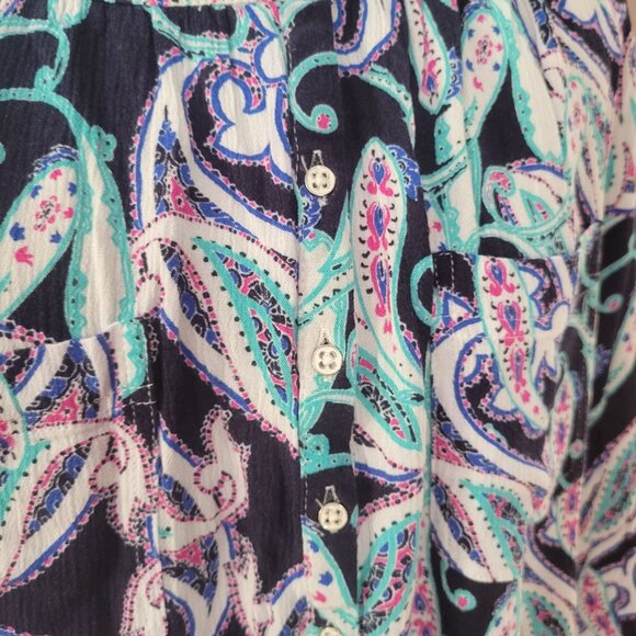 Valerie Stevens Womens Paisley Print Rayon Blouse Size XL - Picture 6 of 6